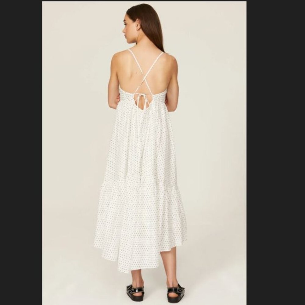 ⚪⚫ Black Halo “Lakia” White & Black Polka Dot Bow Dress – Size Medium ⚫⚪ ✨ - Picture 2 of 9